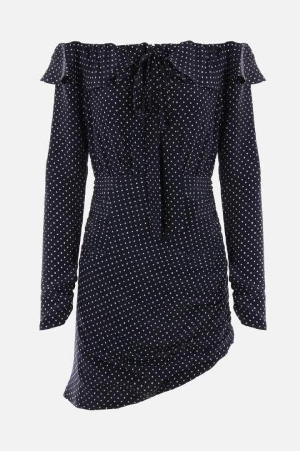 ALESSANDRA RICH - 긴소매 원피스 - 알렉산드라리치 여성 원피스 polka dot printed silk off the shoulder minidress NB26