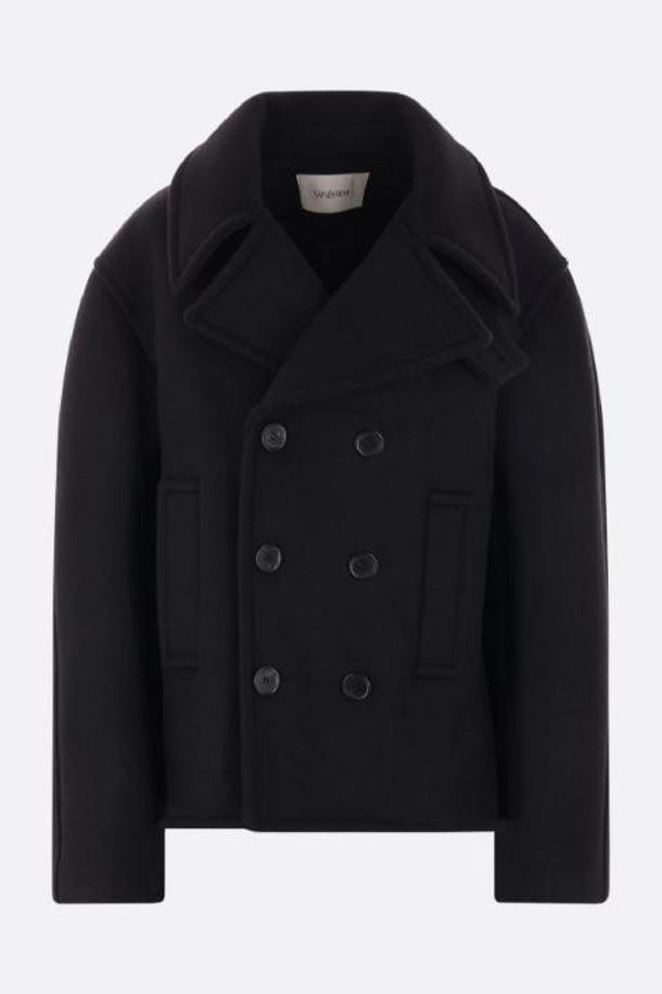 SAINT LAURENT - 코트 - 생로랑 여성 코트 wool oversize peacoat NB26