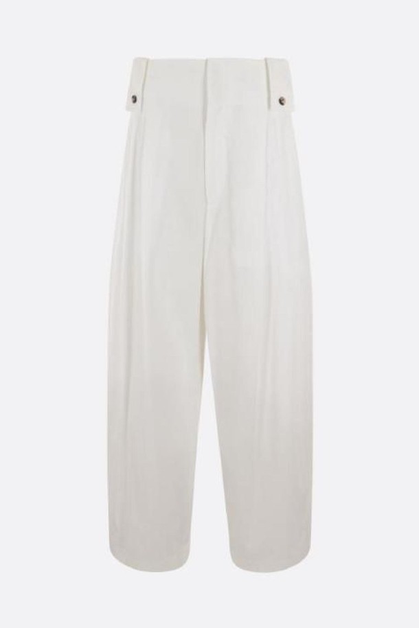 Bottega Veneta - 롱/미디팬츠 - 보테가 베네타 여성 바지 cotton blend wide leg pants with insignas NB26