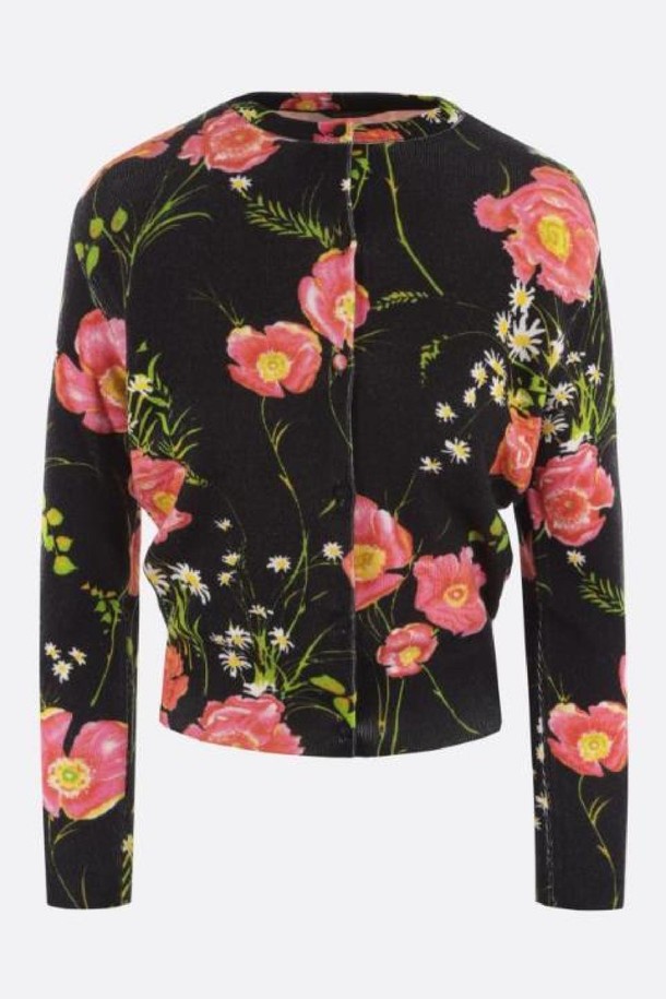 BALENCIAGA - 스웨터 - 발렌시아가 여성 니트 스웨터 Poppy print wool cropped cardigan NB26