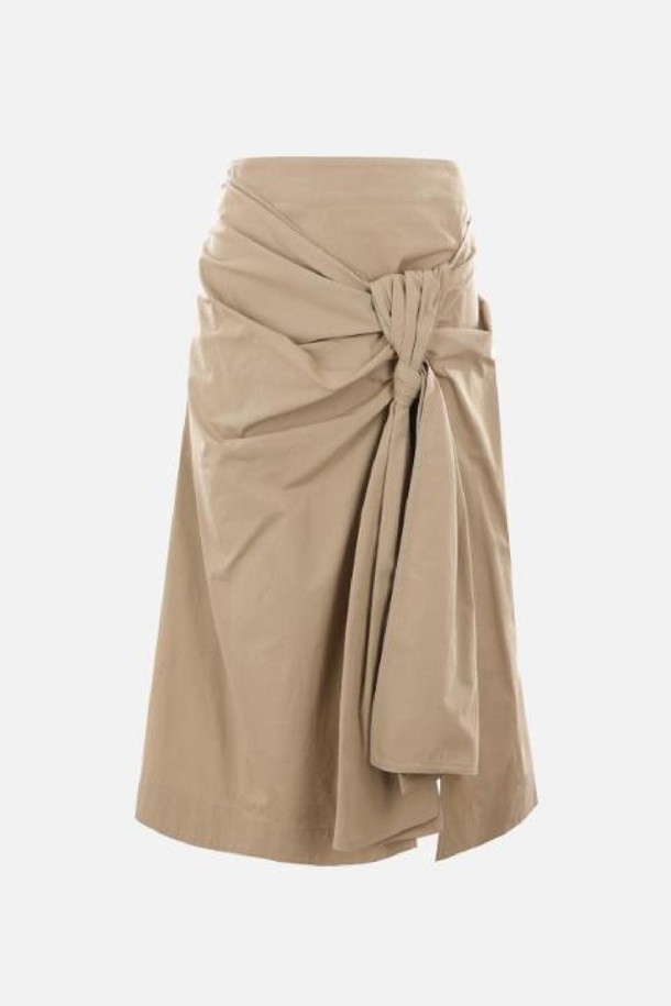 Bottega Veneta - 미디스커트 - 보테가 베네타 여성 스커트 poplin skirt with knot NB26