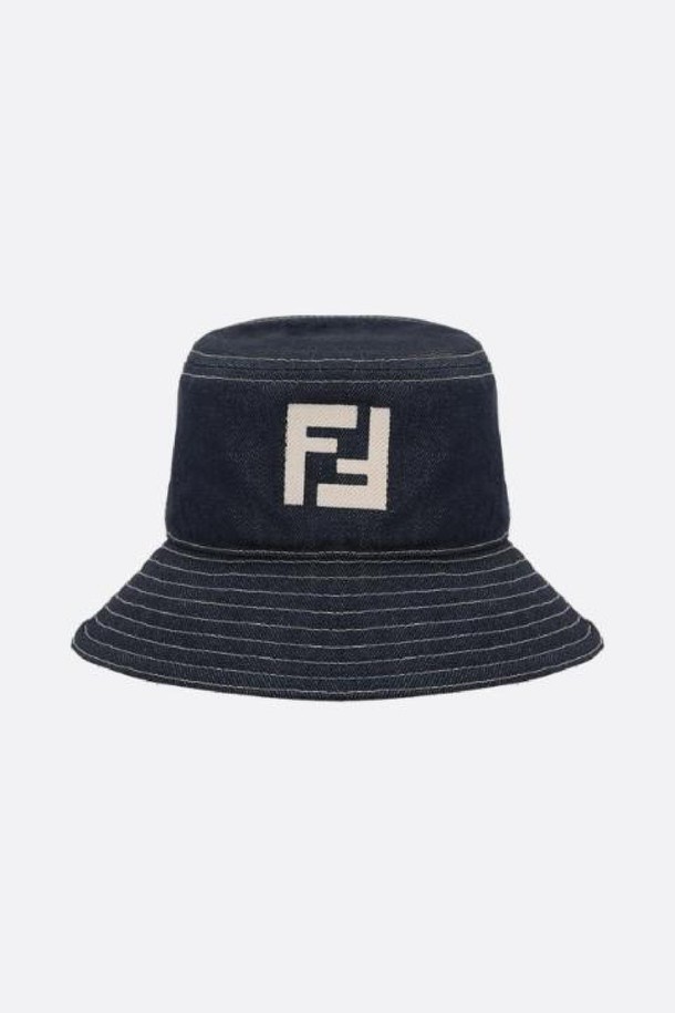 FENDI - 모자 - 펜디 남성 모자 FF embroidered denim bucket hat NB26