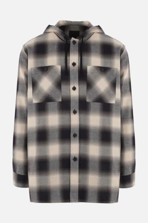 GIVENCHY - 긴팔셔츠 - 지방시 남성 셔츠 flannel hooded oversized shirt NB26