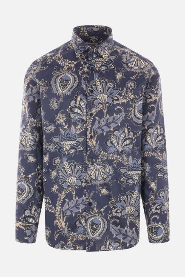 ETRO - 긴팔셔츠 - 에트로 남성 셔츠 floral Paisley printed poplin shirt NB26