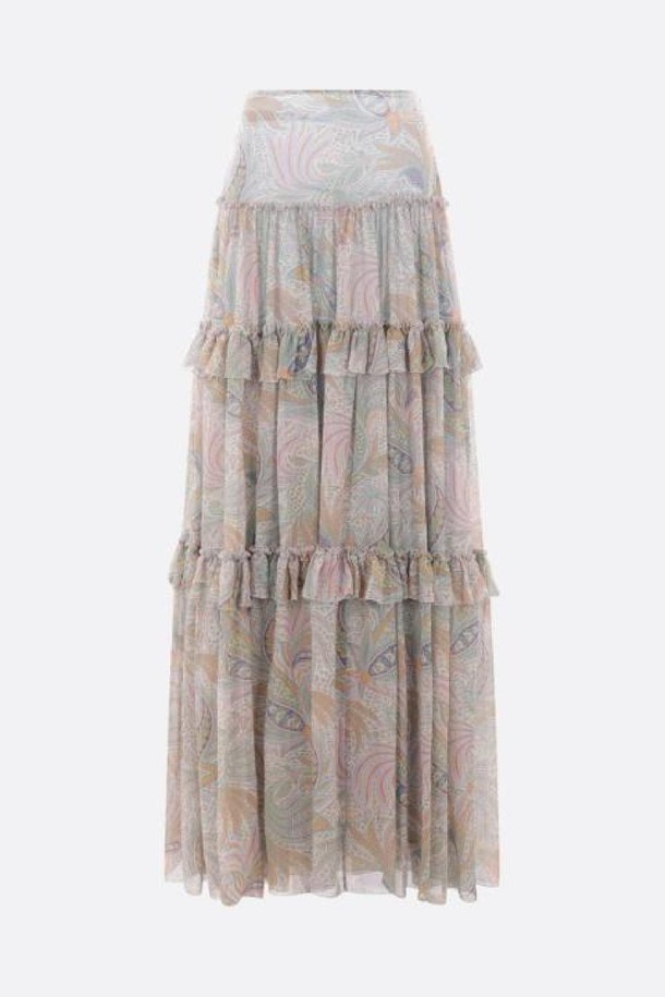 ETRO - 미디스커트 - 에트로 여성 스커트 Paisley print silk flounced skirt NB26