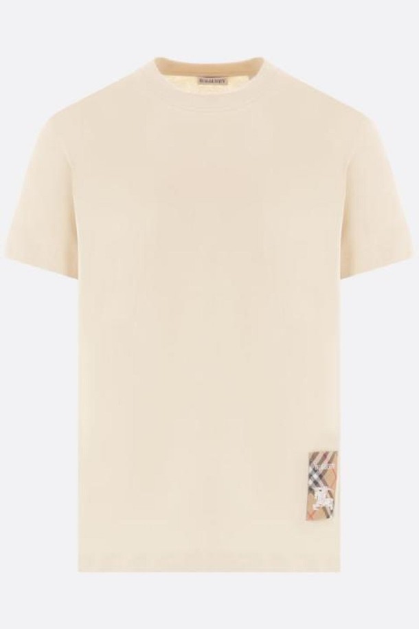 BURBERRY - 반팔티셔츠 - 버버리 남성 티셔츠 cotton t shirt with Check patch NB26