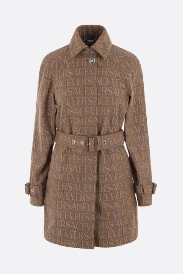 VERSACE - 코트 - 베르사체 여성 트렌치코트 Versace Allover jacquard canvas trench coat NB26