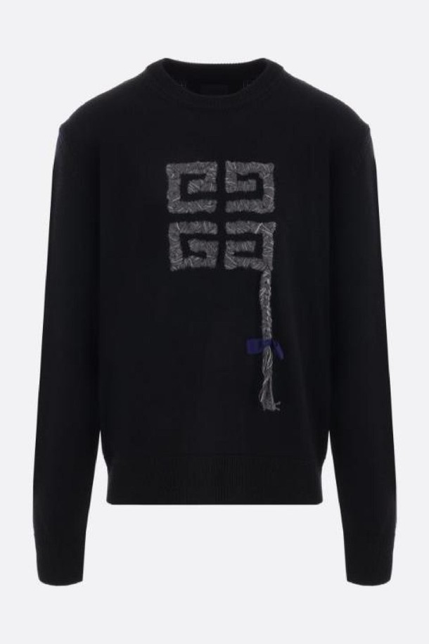 GIVENCHY - 스웨터 - 지방시 남성 니트 스웨터 4G Braid embroidered wool sweater NB26