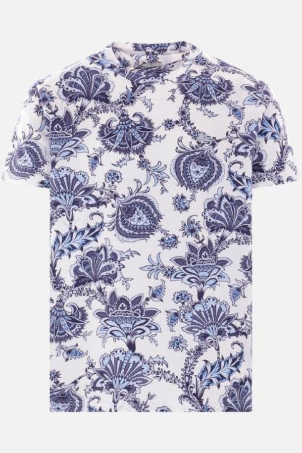 ETRO - 반팔티셔츠 - 에트로 남성 티셔츠 Paisley print cotton t shirt NB26