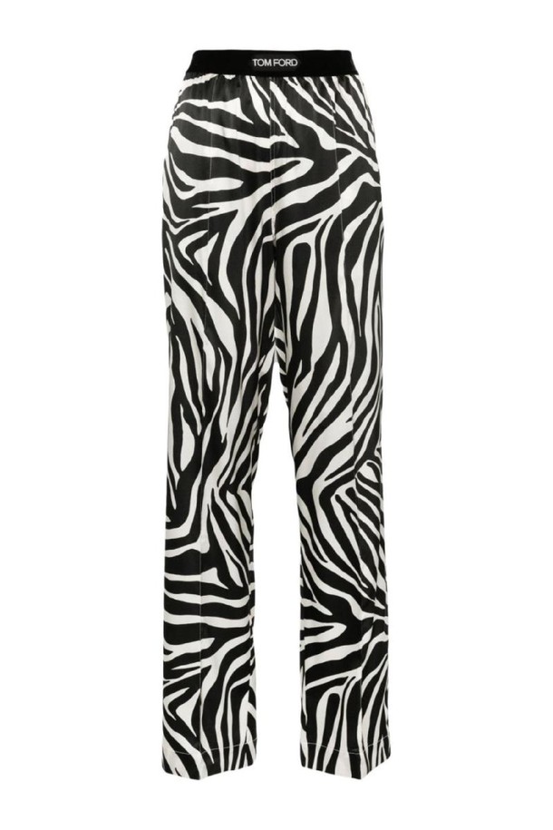 TOM FORD - 롱/미디팬츠 - 톰포드 여성 바지 ZEBRA PRINT SILK TROUSERS NB30