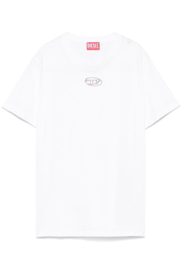 DIESEL - 반소매 티셔츠 - 디젤 여성 티셔츠 OVAL D COTTON T SHIRT NB30