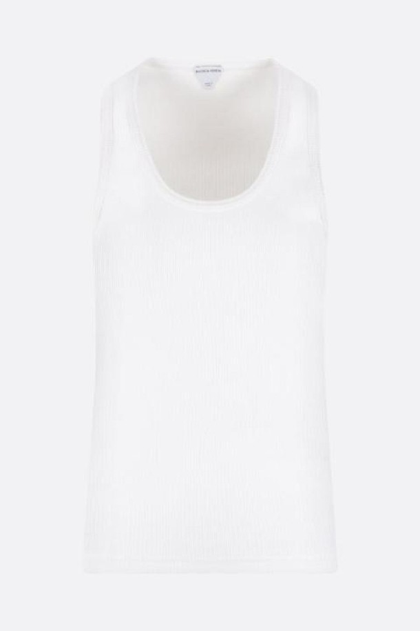 Bottega Veneta - 반소매 티셔츠 - 보테가 베네타 여성 티셔츠 ribbed stretch cotton tank top NB26