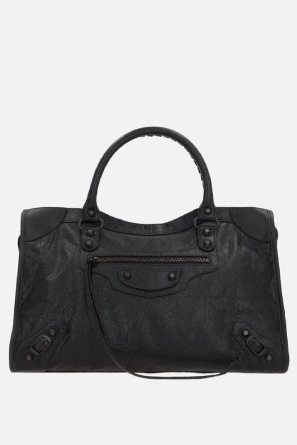 BALENCIAGA - 숄더백 - 발렌시아가 여성 숄더백 Le City medium tote bag in Arena Storico leather NB26