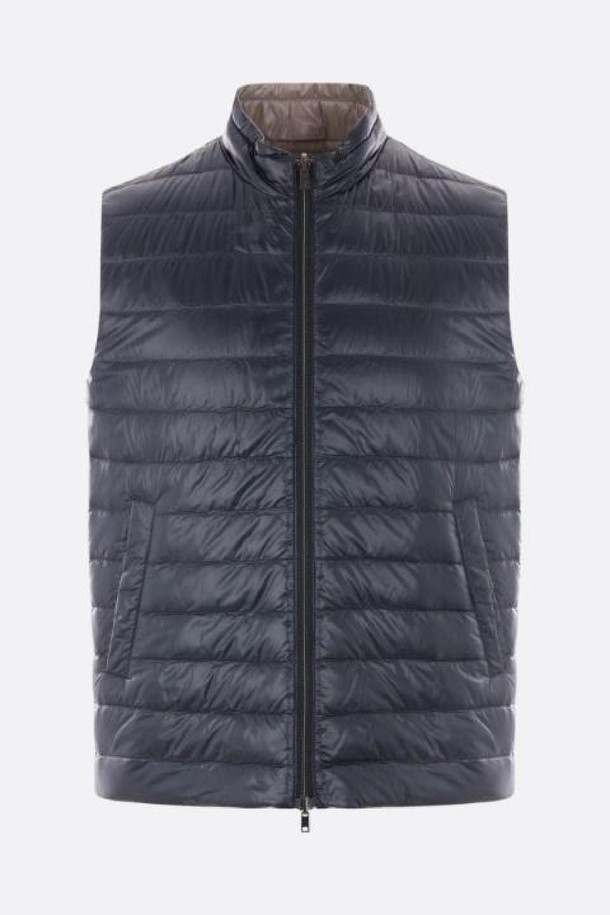 HERNO - 다운/패딩 - 에르노 남성 패딩 reversible sleeveless down jacket in ultralight nylon NB26