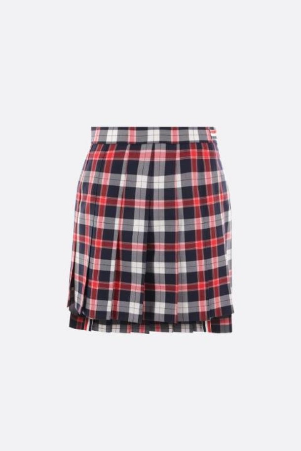 THOM BROWNE - 미디스커트 - 톰브라운 여성 스커트 checked twill miniskirt NB26