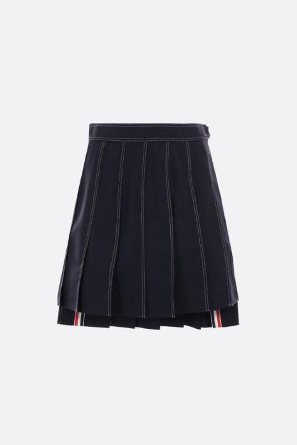 THOM BROWNE - 미디스커트 - 톰브라운 여성 스커트 pleated wool miniskirt NB26