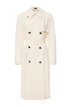 띠어리 여성 트렌치코트 Double breasted viscose trench coat NB01