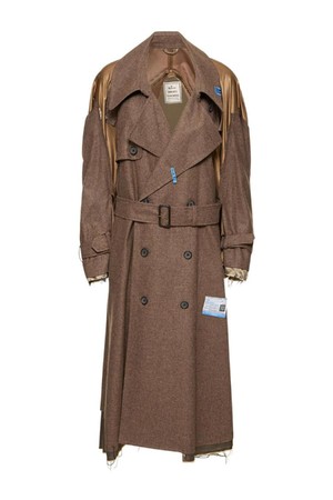 미하라 야스히로 여성 트렌치코트 Reconstructed wool blend trench coat NB01