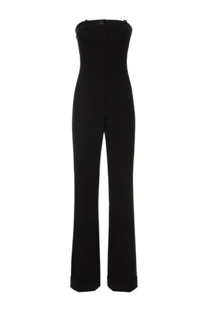 모스키노 여성 점프수트 Stretch crepe strapless corset jumpsuit NB01