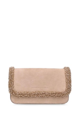 브루넬로 쿠치넬리 여성 클러치백 Soft velour shearling clutch NB01