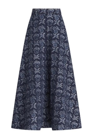 에트로 여성 스커트 Embroidered denim midi skirt NB01