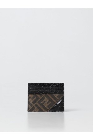 펜디 남성 지갑 Fendi ff diagonal coated cotton and leather credit card holder NB03