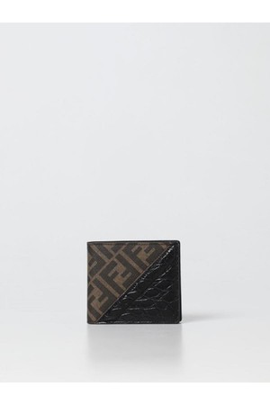 펜디 남성 지갑 Ff diagonal fendi coated cotton and leather wallet NB03