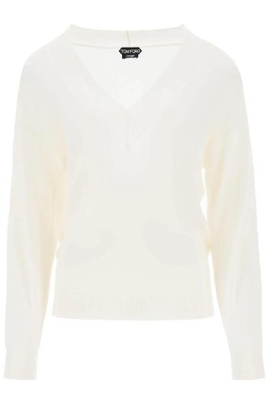 톰포드 여성 스웨터 sweater in cashmere and silk NB02