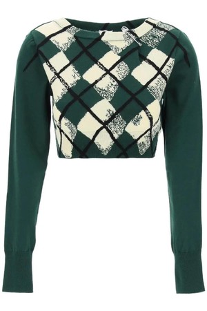 버버리 여성 스웨터  cropped diamond pattern pullover NB02