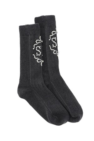 시몬 로샤 여성 양말 sr socks with pearls and crystals NB02