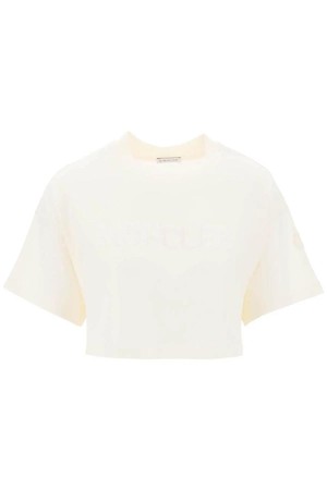 몽클레어 여성 티셔츠 cropped t shirt with sequin logo NB02