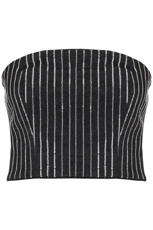 로테이트 여성 티셔츠 cropped top with sequined stripes NB02