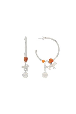 메종 키츠네 여성 귀걸이 fox   beads hoop earrings NB02