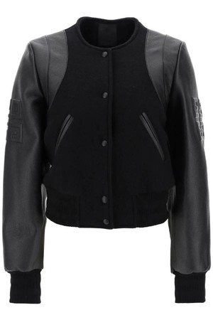 지방시 여성 봄버 자켓 wool and leather cropped bomber jacket NB02