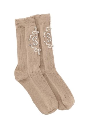 시몬 로샤 여성 양말 sr socks with pearls and crystals NB02