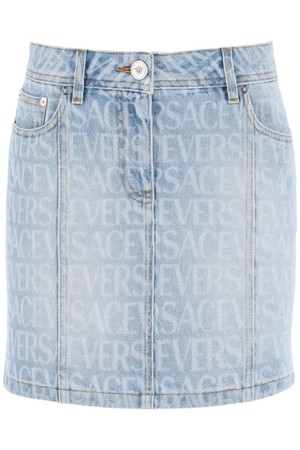 베르사체 여성 스커트 monogram denim mini skirt NB02