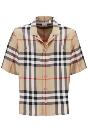 버버리 남성 셔츠 bowling shirt in tartan silk NB02