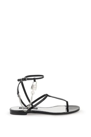 돌체앤가바나 여성 샌들 patent leather thong sandals with padlock NB02