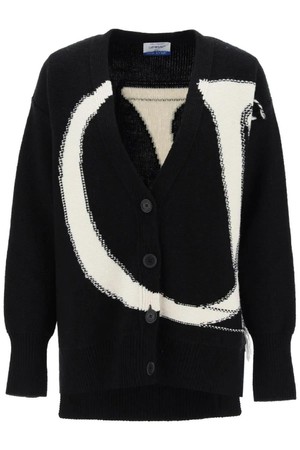 오프화이트 여성 가디건 cardigan with maxi ow logo NB02