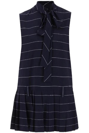 미우미우 여성 원피스 striped mini crepe sable dress with NB02