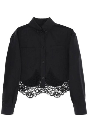 버버리 여성 셔츠 블라우스 cropped shirt with macrame lace insert NB02