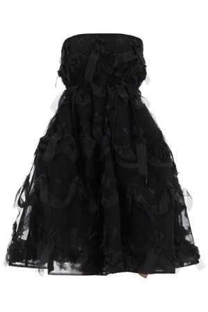 시몬 로샤 여성 원피스 tulle dress with bows and embroidery  NB02