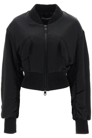 돌체앤가바나 여성 봄버 자켓 charmeuse bomber jacket with draped sleeves NB02