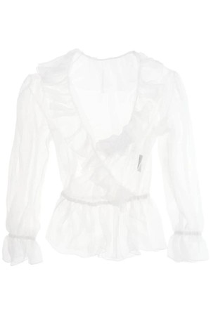 돌체앤가바나 여성 셔츠 블라우스 silk chiffon blouse with ruffles  NB02