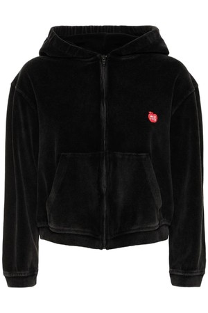 알렉산더왕 여성 트랙 자켓 Cropped zip up cotton hoodie w  logo NB01