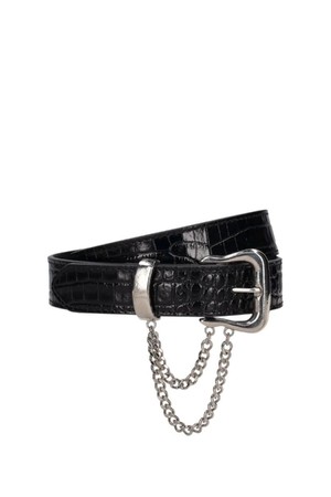 알렉산드라리치 여성 벨트 Embossed leather belt w  chain NB01