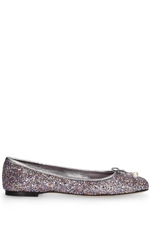 지미추 여성 발레리나 슈즈 10mm Elme glittered ballerina flats NB01