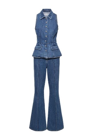 셀프포트레이트 여성 점프수트 Cotton denim jumpsuit NB01