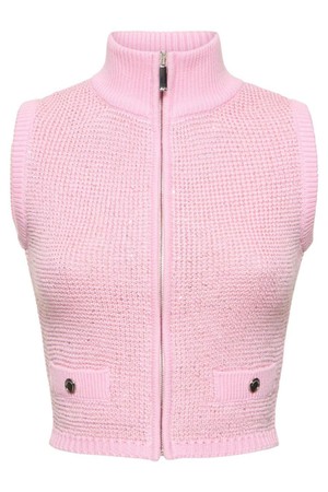 알렉산드라리치 여성 스웨터 High neck sequined knit vest w zip NB01