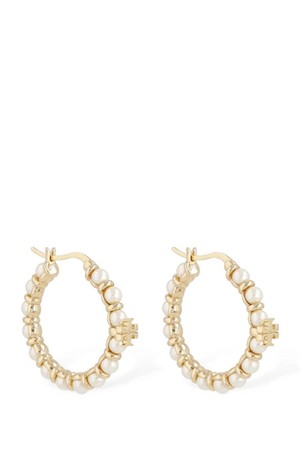 토리버치 여성 귀걸이 Kira faux pearl hoop earring NB01